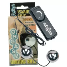 Серебристые вагинальные шарики с вибрацией ORGASM VIBRATING BALL серебристый 