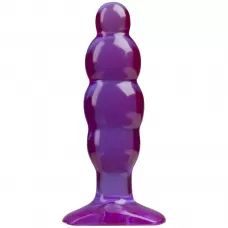 Фиолетовая рельефная анальная пробка SpectraGels Purple Anal Stuffer - 14 см фиолетовый 
