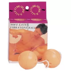 Вагинальные шарики со смещенным центром тяжести SOFT LATEX VIBRATONE BALL бежевый 