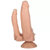 Анально-вагинальный фаллоимитатор с шипами на присоске №11 - 15,5 см телесный 