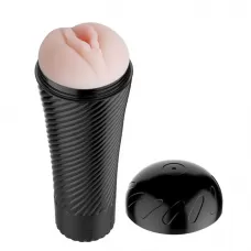 Мастурбатор-вагина с многоуровневой вибрацией Pink Pussy телесный с черным 