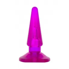 Фиолетовая анальная пробка BUTT PLUG - 9,5 см фиолетовый 