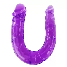 Двухголовый  фиолетовый фаллоимитатор - 29,8 см фиолетовый 
