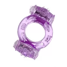 Фиолетовое виброкольцо с двумя вибропульками фиолетовый 