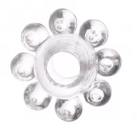 Прозрачное гелевое эрекционное кольцо-цветок прозрачный 