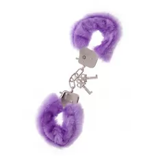 Фиолетовые меховые наручники METAL HANDCUFF WITH PLUSH LAVENDER фиолетовый 