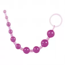 Фиолетовая анальная цепочка с ручкой-кольцом - 25 см фиолетовый 