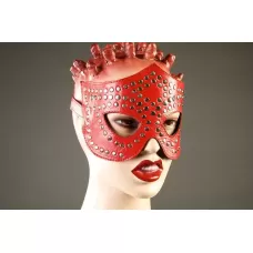 Красная маска-очки с фурнитурой в виде заклепок красный 