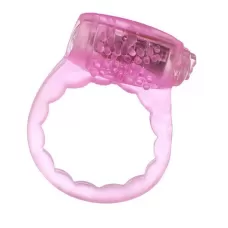 Тонкое розовое эрекционное кольцо с вибратором розовый 