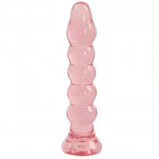 Анальная елочка из розового геля Crystal Jellies Anal Plug Bumps - 15,2 см розовый 