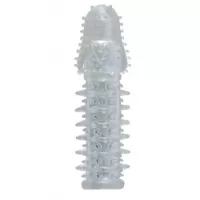 Прозрачная насадка с шишечками и шипами - 13,5 см прозрачный 