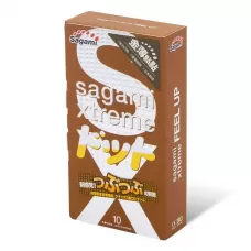 Презервативы Sagami Xtreme Feel Up с точечной текстурой и линиями прилегания - 10 шт прозрачный 