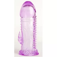Фиолетовая гелевая насадка с шипами - 13 см фиолетовый 