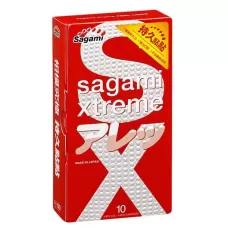 Утолщенные презервативы Sagami Xtreme Feel Long с точками - 10 шт  