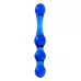 Синий стеклянный фаллоимитатор с наплывами - 20,5 см синий 