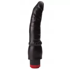 Чёрный вибромассажер-реалистик - 19,3 см черный 