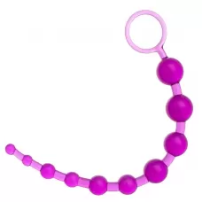 Фиолетовая анальная цепочка с кольцом - 30 см фиолетовый 