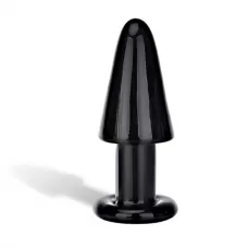 Черная стеклянная анальная втулка - 12,5 см черный 