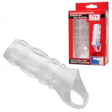 Насадка на пенис с кольцом для мошонки Clear Sensations Enhancer Sex Sleeve - 11,5 см прозрачный 