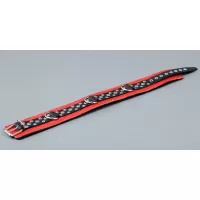 Красно-чёрный ошейник на мягкой подкладке красный с черным 