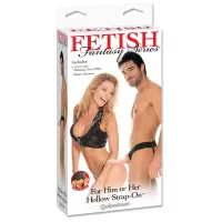 Полый страпон унисекс телесного цвета For Him or Her Hollow Strap-On - 15 см телесный 