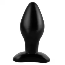 Черная анальная пробка среднего размера Large Silicone Plug - 13 см черный 