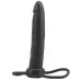 Чёрная насадка на пенис для анальной стимуляции WHATA MAN - 16 см черный 