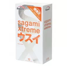 Ультратонкие презервативы Sagami Xtreme Superthin - 15 шт прозрачный 