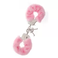Металлические наручники с розовой меховой опушкой METAL HANDCUFF WITH PLUSH PINK розовый 