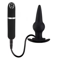 Черная вибровтулка Dash Butt Plug With Mini Controller III - 9 см черный 