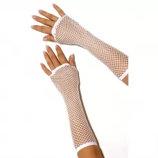 Длинные перчатки в сетку белый S-M-L