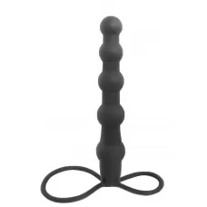 Черная ёлочка-насадка для двойного проникновения Mojo Bumpy - 15 см черный 