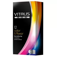 Цветные ароматизированные презервативы VITALIS PREMIUM color   flavor - 12 шт разноцветный 