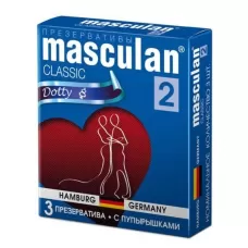 Презервативы Masculan Classic 2 Dotty с пупырышками - 3 шт  