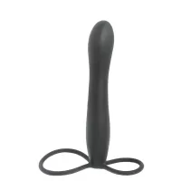 Черная насадка на пенис для двойной стимуляции Mojo BlackJack - 15 см черный 