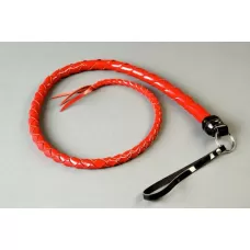 Красная однохвостная лакированная плеть - 60 см красный 