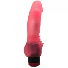 Розовый гелевый вибратор с шипами у основания - 17,8 см розовый 