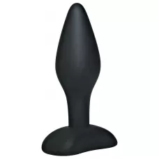 Чёрный анальный стимулятор Silicone Butt Plug Small - 9 см черный 