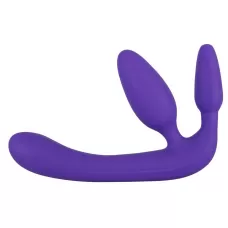 Фиолетовый безремневой страпон с двумя пробками Triple Teaser фиолетовый 