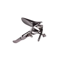 Малый металлический гинекологический расширитель серебристый 