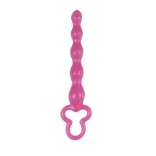 Розовая анальная цепочка Clover Anal Rod - 18 см розовый 