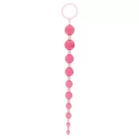 Розовая анальная цепочка - 26,7 см розовый 