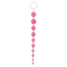 Розовая анальная цепочка - 26,7 см розовый 