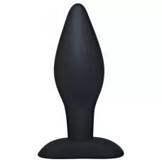 Чёрный анальный стимулятор Silicone Butt Plug Large - 12 см черный 