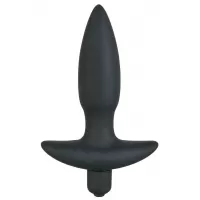 Анальная вибровтулка с 5 скоростями вибрации Vibrating Plug Small - 13 см черный 