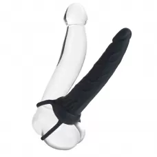 Насадка на пенис Silicone Love Rider Dual Penetrator для двойного проникновения - 14 см черный 