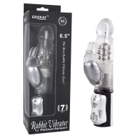 Вибратор Classicle Rabbit Silver с ротацией - 24 см прозрачный 