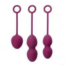 Набор фиолетовых вагинальных шариков Nova Ball со смещенным центром тяжести фиолетовый 