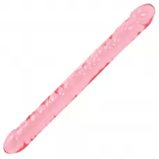 Розовый двухголовый фаллоимитатор Crystal Jellies - 45,7 см розовый 