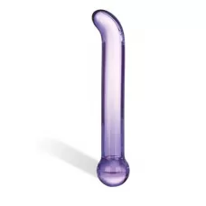 Гладкий стеклянный стимулятор точки G, 18 см фиолетовый 